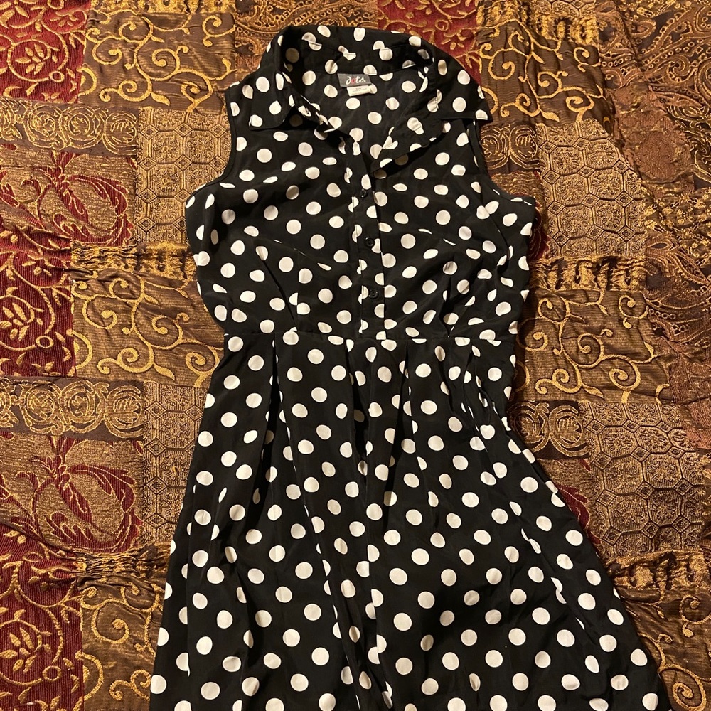 Dots Black and white polka dot Sleeveless Dress (7/8)
